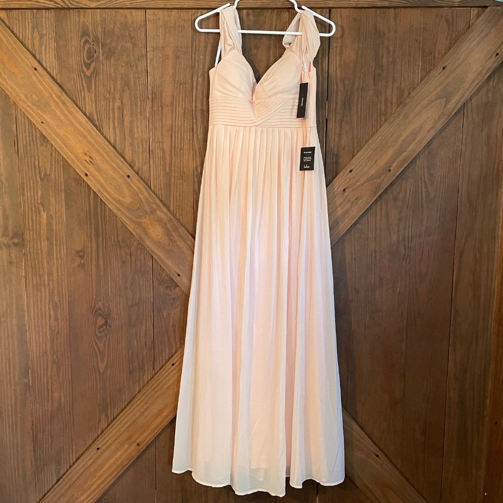 Lulus Make Me Move Blush Pink Maxi Dress, Small NWT
